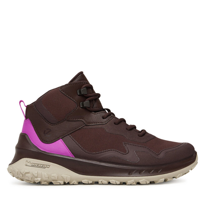 Sneakersy ECCO W Tex Mid Wp 82432361411 Brązowy - kobiece