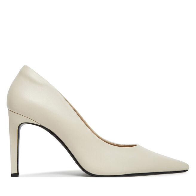 Szpilki Calvin Klein Pump 90 Pointy Hw Bar Lth HW0HW02527 Beżowy - kobiece