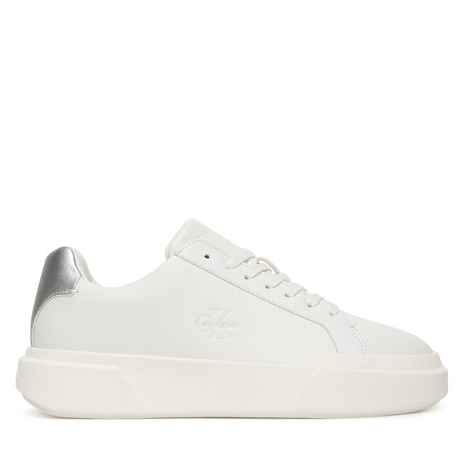 Sneakersy Calvin Klein Chunky Cupsole Lace Up Lth Met YW0YW01948 Biały - kobiece