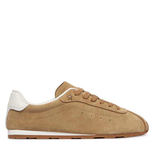 Sneakersy Tommy Hilfiger Th Bella Low Runner Suede FW0FW09189 Beżowy - kobiece