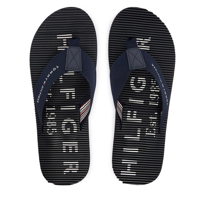 Japonki Tommy Hilfiger Massage Beach Sandal FM0FM06006 Granatowy -
