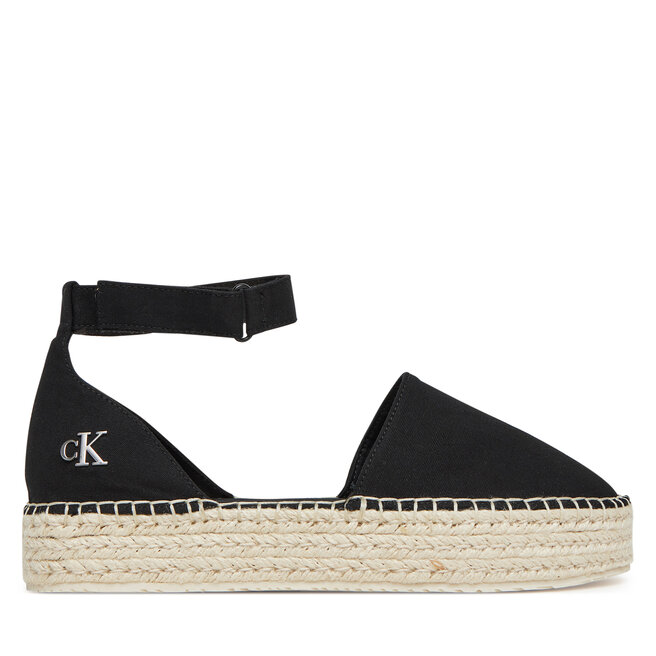 Espadryle Calvin Klein Jeans Flatform Espadrille Sling Mg YW0YW01735 Czarny - kobiece