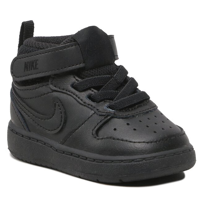 Sneakersy Nike Court Borough Mid 2 (TDV) CD7784 001 Czarny - chłopięce