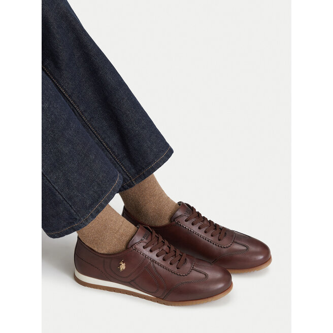 Sneakersy U.S. Polo Assn. EO-VERIS001W/GL1 Brązowy - kobiece