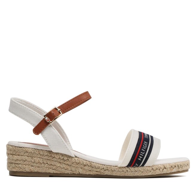 Espadryle Tommy Hilfiger Rope Wedge T3A7-32777-0048X100 S Biały - dziewczęce