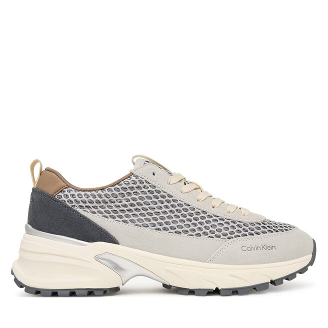 Sneakersy Calvin Klein Hike Runner Lace Up Techmix YW0YW02030 Beżowy - kobiece