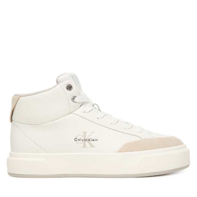 Sneakersy Calvin Klein Basket Cups High Laceup Lth Mix YW0YW02024 Biały - kobiece