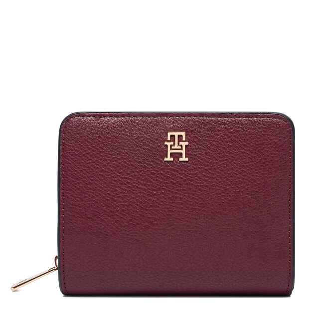 Portfel Tommy Hilfiger Th Icon Med Za W/ Flap Seasonal AW0AW18758 Bordowy -