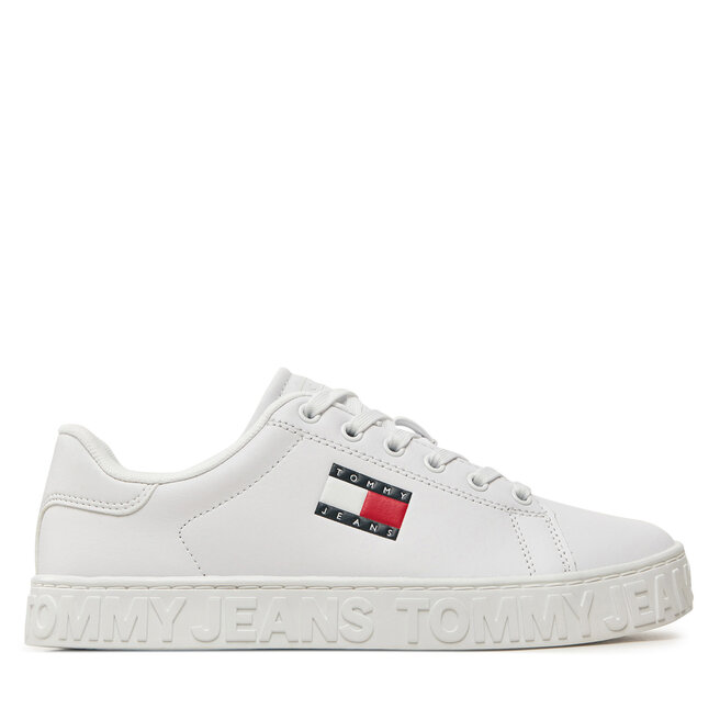 Sneakersy Tommy Jeans Tjw Logo Outsole Sneaker Ess EN0EN02703 Biały - kobiece