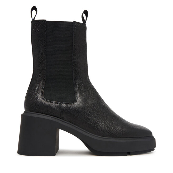 Botki Calvin Klein Block Heel Chelsea Boot Lth HW0HW03694 Czarny - kobiece