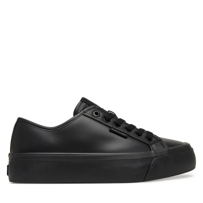 Sneakersy Calvin Klein Vulc Flatf Lace Up Lth YW0YW01932 Czarny - kobiece