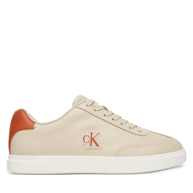 Sneakersy Calvin Klein Low Prof Cupsole Emb Lth HM0HM02124 Beżowy - męskie