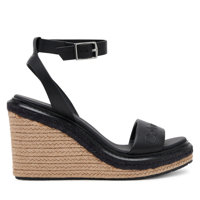 Espadryle Calvin Klein Wedge Sandal 70 - He HW0HW02376 Czarny - kobiece
