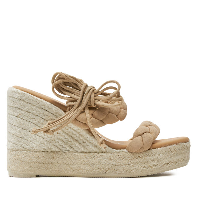 Espadryle Manebi Hamptons Two Braided Bands Wedge Espadrilles M 1.1 WE Beżowy - kobiece