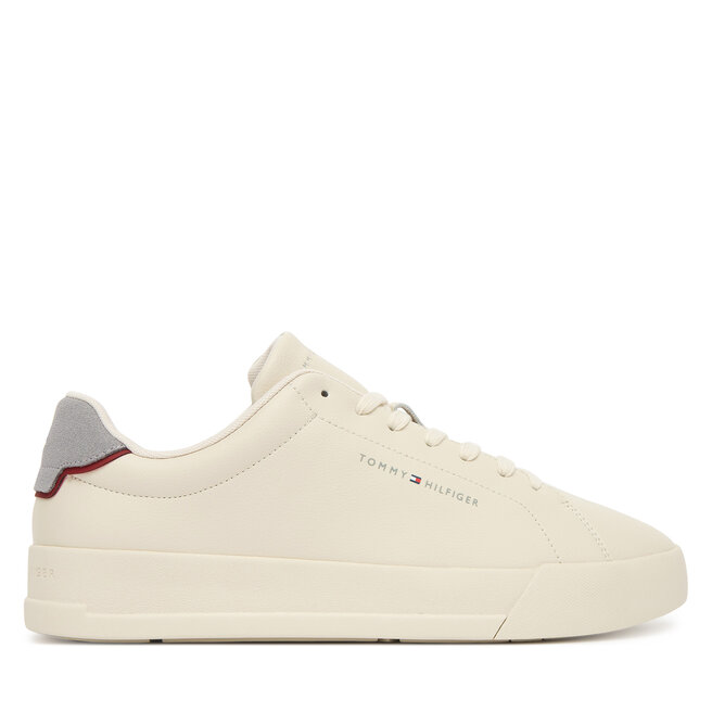 Sneakersy Tommy Hilfiger Th Court Detail Ess FM0FM05367 Écru - męskie