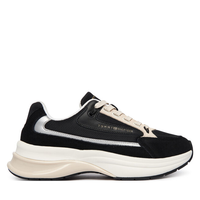 Sneakersy Tommy Hilfiger Th Sporty Chic Runner FW0FW09187 Czarny - kobiece
