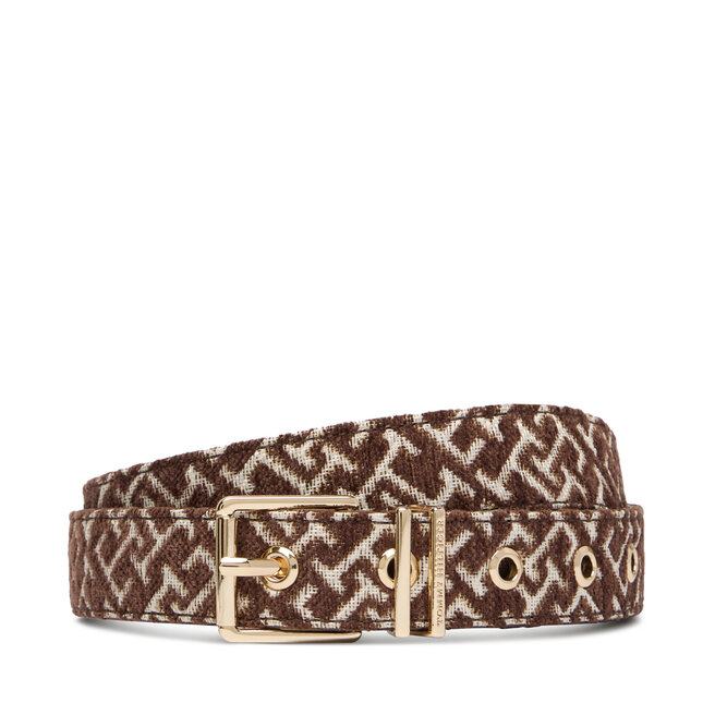 Pasek Tommy Hilfiger Th Square 2.5 Jacquard AW0AW19141 Brązowy -