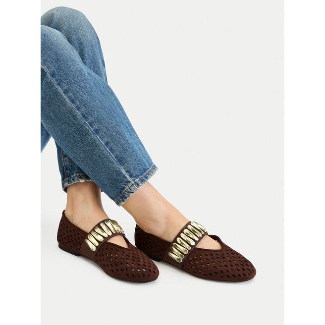 Baleriny DeeZee CEO-HY8171-1 Brązowy -