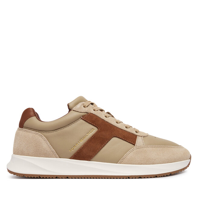 Sneakersy Tommy Hilfiger Elevated Hilfiger Mix Runner FM0FM06084 Beżowy - męskie