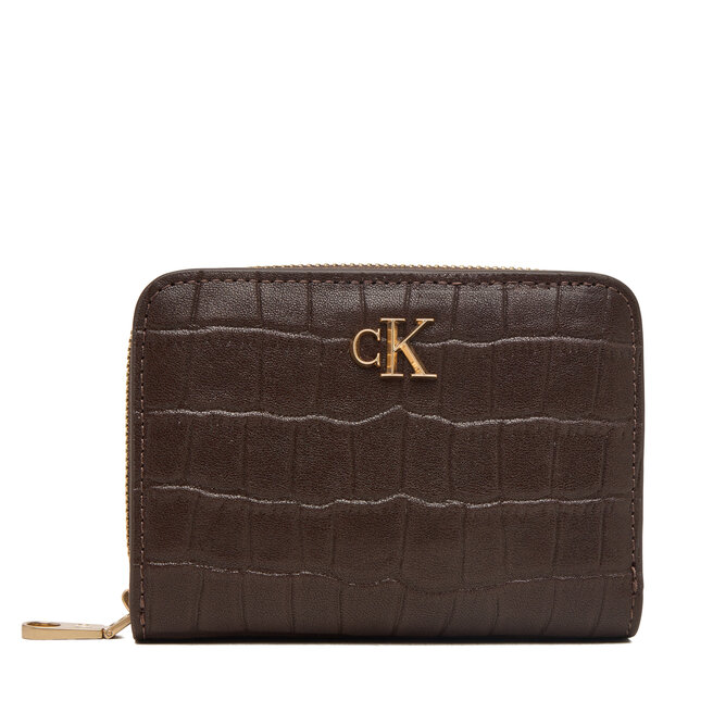Portfel Calvin Klein Ck Croc Medium Flap Zip Around LV04F1095G Brązowy -