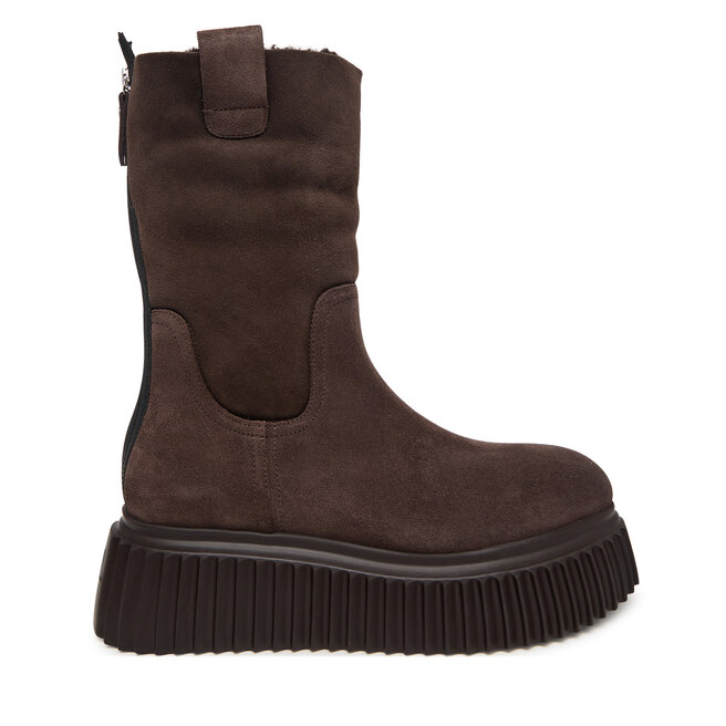 Botki AGL Milagros Fur D751529PGK Zielony ciemny - kobiece