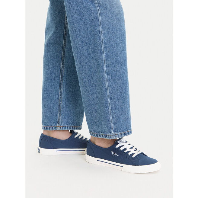 Tenisówki Pepe Jeans Brady Basic W PLS31287 Niebieski - kobiece
