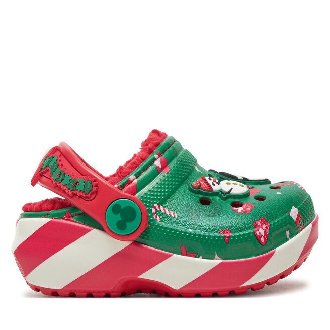 Klapki Crocs Classic Mickey Xmass Lined Clog T 210815 Zielony -