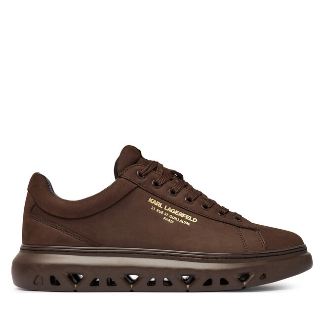 Sneakersy KARL LAGERFELD Kapri Kite KL54527 Brązowy ciemny - męskie