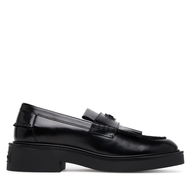 Loafersy Tommy Jeans Tjw Fringes Loafer EN0EN02790 Czarny - kobiece