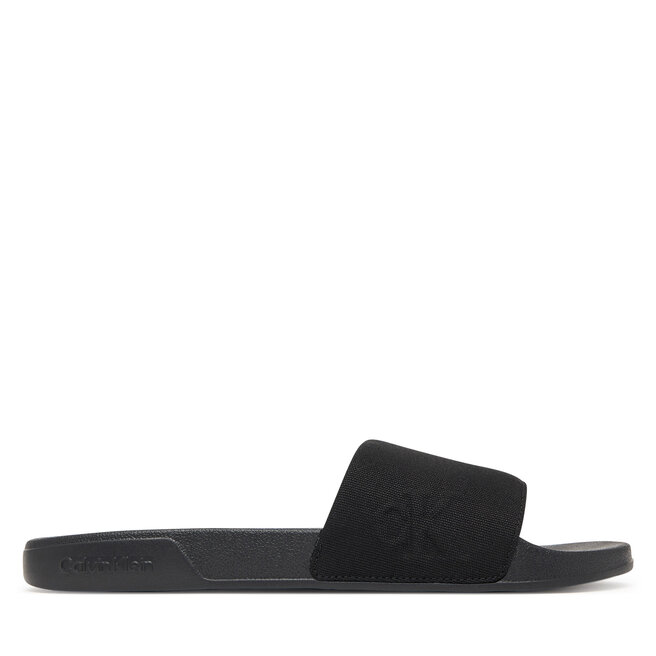 Klapki Calvin Klein Ess Slide Hf Side Logo Cv HM0HM02227 Czarny -