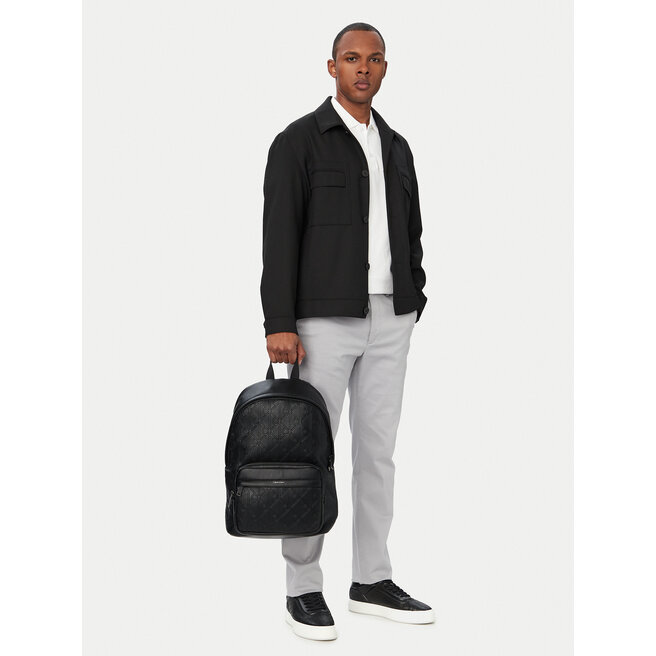 Plecak Calvin Klein Emblem Aop Deboss Round Backpack LV04D3560G Czarny -