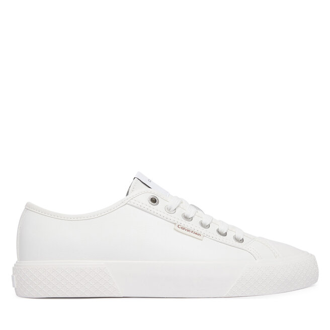 Trampki Calvin Klein Vulc Lace Up Low Lth HW0HW03077 Biały - kobiece