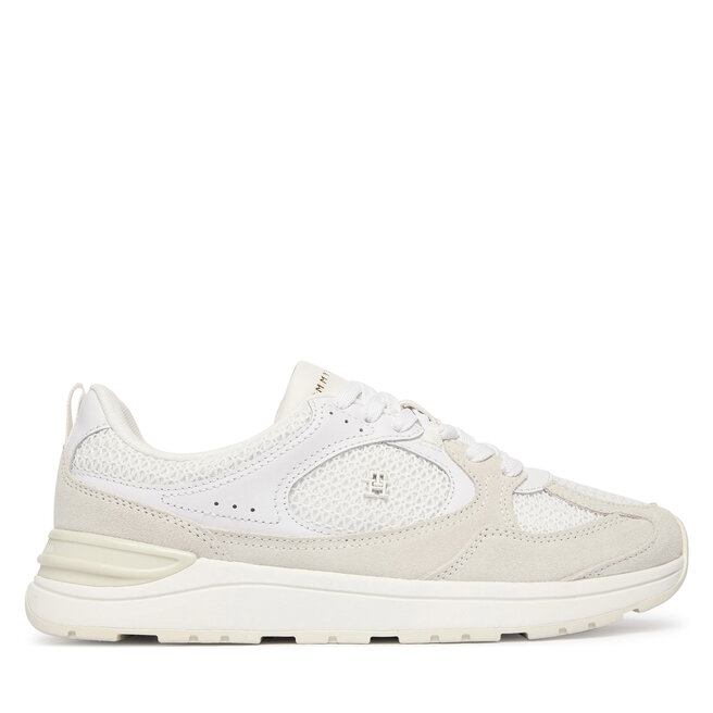 Sneakersy Tommy Hilfiger Th Mix Material Runner FW0FW09306 Biały - kobiece