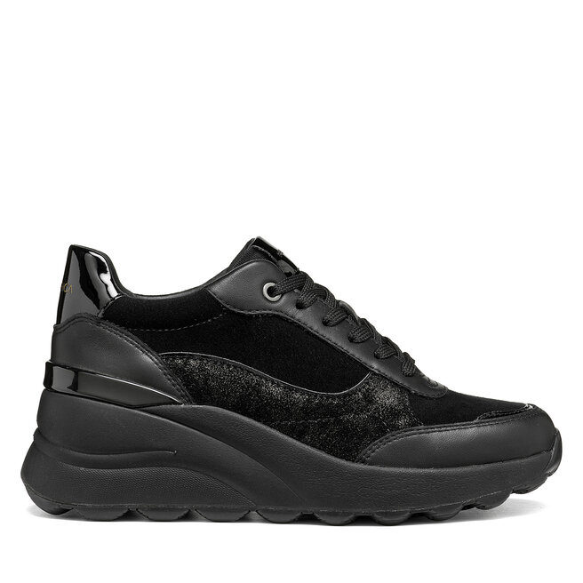 Sneakersy Geox D Spherica Ec13 D65WAB 2285 C9999 Czarny - kobiece