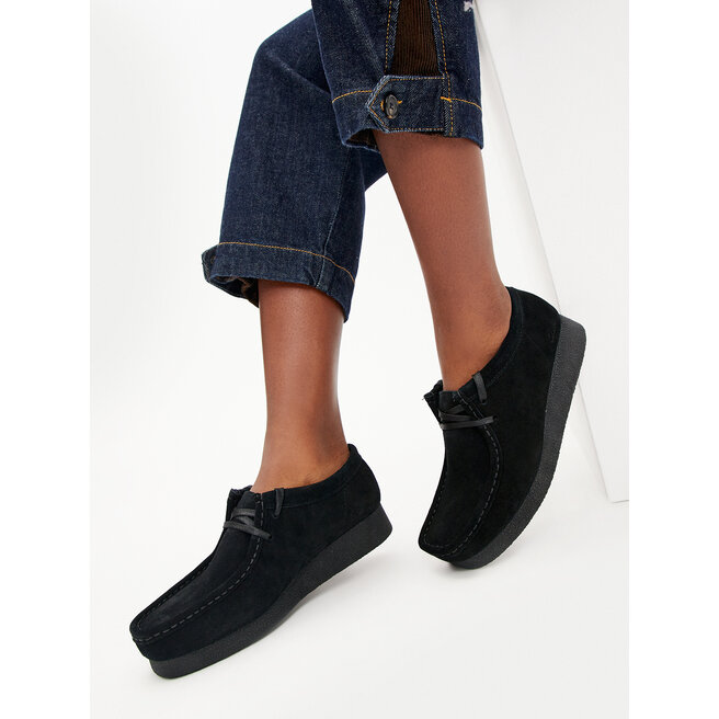 Półbuty Clarks Wallabee Evo Sh 26174746 Czarny - kobiece