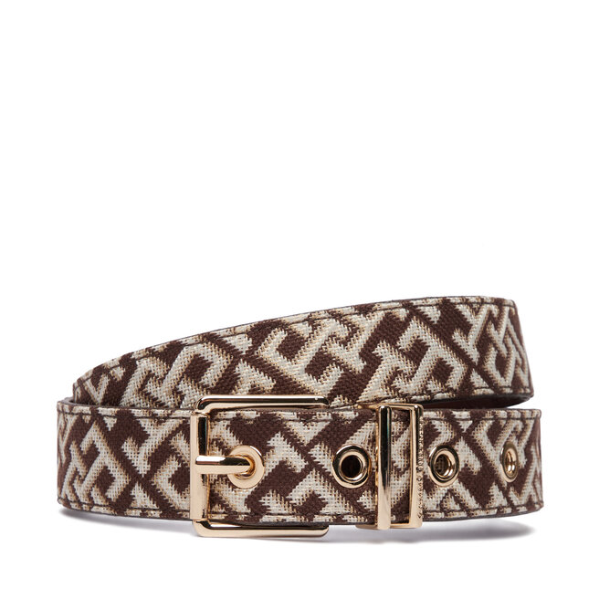 Pasek Tommy Hilfiger Th Square 2.5 Jacquard AW0AW18894 Brązowy -