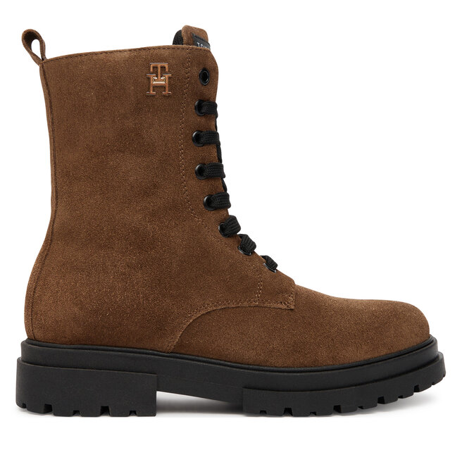 Trapery Tommy Hilfiger Lace-Up Bootie T4A5-34024-1429 Brązowy - dziewczęce