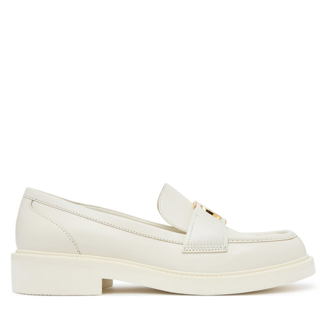 Loafersy Guess FLPSHU LEA14 Écru - kobiece