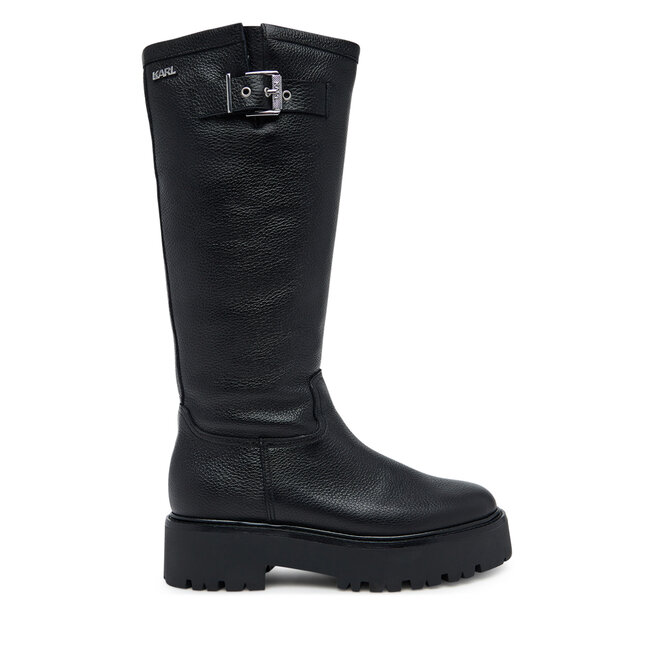Kozaki KARL LAGERFELD Burly Biker KL43490W Czarny - kobiece