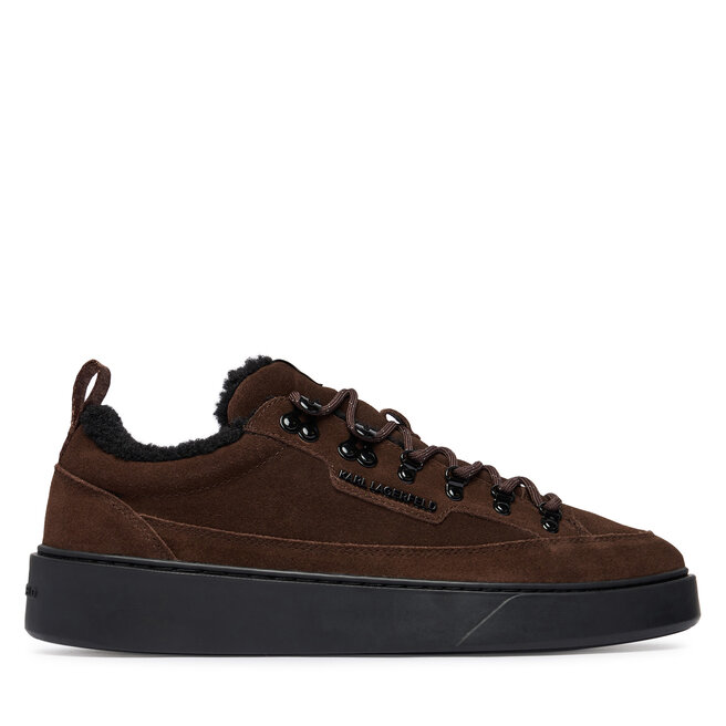Sneakersy KARL LAGERFELD Flint II KL53322L Brązowy ciemny - męskie