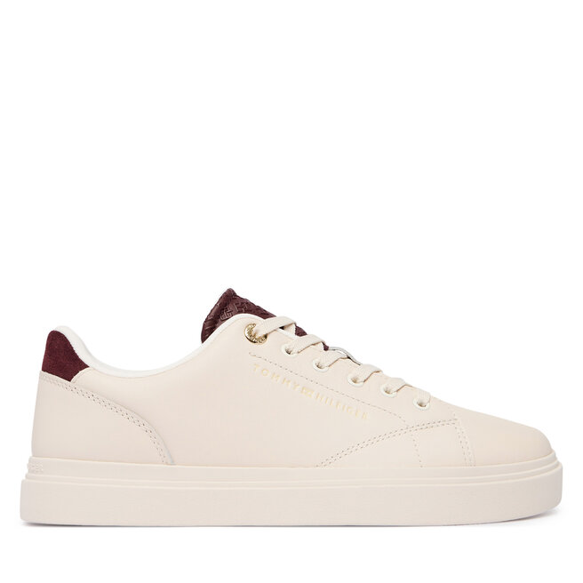 Sneakersy Tommy Hilfiger Th Feminine Cupsole Monogram FW0FW09606 Kremowy - kobiece