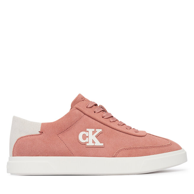 Sneakersy Calvin Klein Low Pro Cups Wt Suede Mg HW0HW03144 Różowy - kobiece