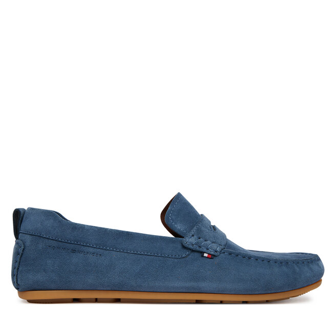 Mokasyny Tommy Hilfiger Core Hilfiegr Suede Driver FM0FM05789 Niebieski -