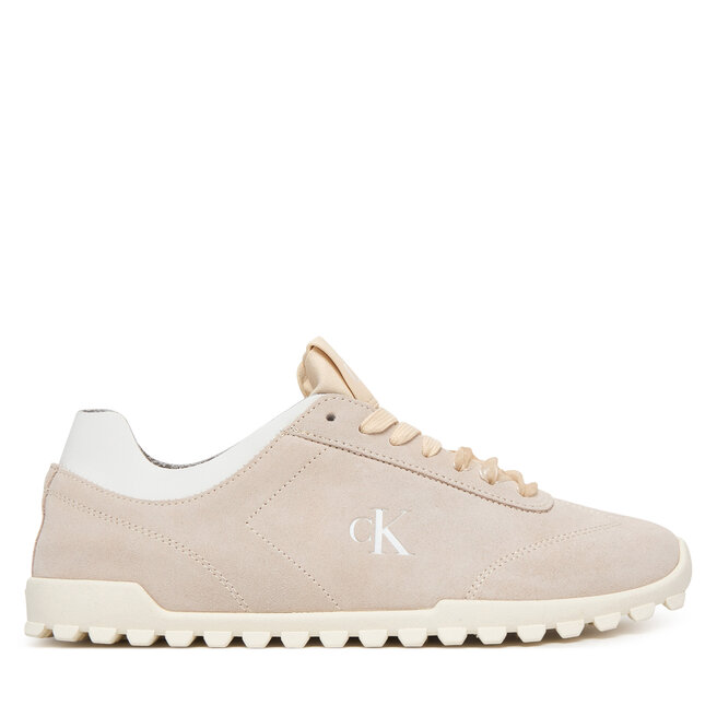 Sneakersy Calvin Klein Low Profile Run MG Sue HW0HW03150 Beżowy - kobiece