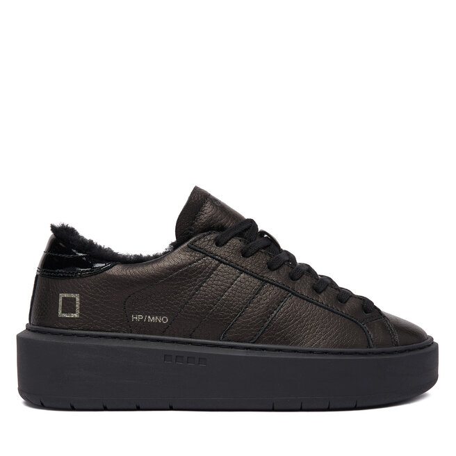 Sneakersy D.A.T.E. Hill Low Fur Platform W431-HPF-MN Czarny - kobiece