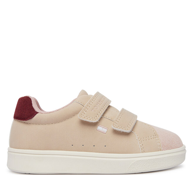 Sneakersy Tommy Hilfiger Low Cut Velcro Sneaker T1A9-35062-0315 M Beżowy jasny - dziewczęce