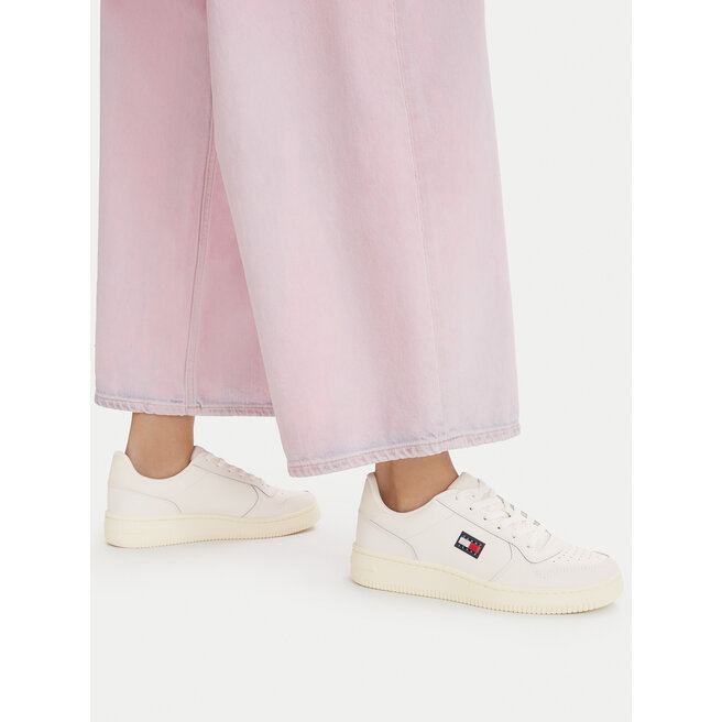 Sneakersy Tommy Jeans Tjw Basket EN0EN02980 Biały - kobiece