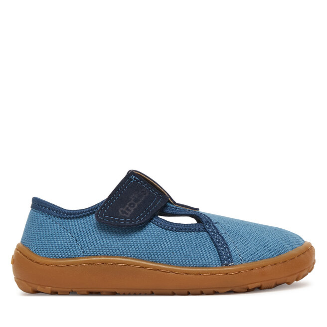 Kapcie Froddo Barefoot Canvas T-Bar G1700439-1 M Niebieski - chłopięce