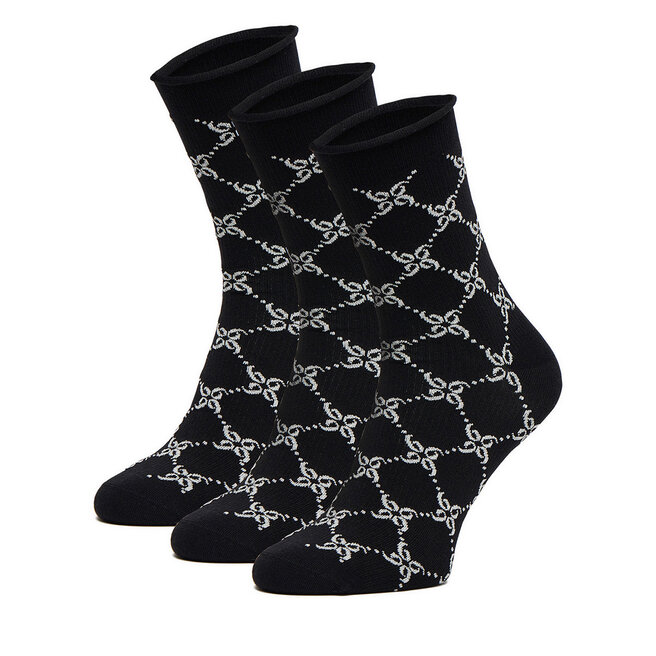 Skarpety długie Nine West CEO_BR_NW_Silver_01_Z_AW25 (3 PACK) Czarny - kobiece