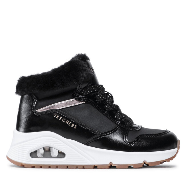 Sneakersy Skechers Uno Cozy On Air 310518L/BKRG Czarny - dziewczęce